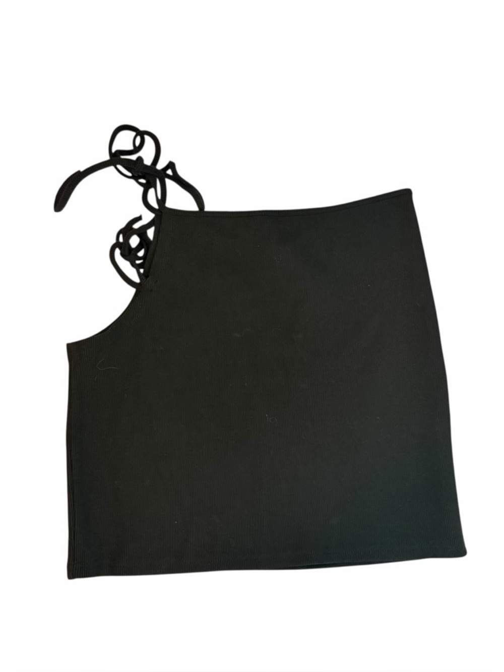 Current Mood Black Ribbed Lace Up Side Tube Top Size Large